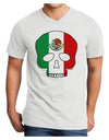 Skull Flag Mexico Adult V-Neck T-shirt-Mens V-Neck T-Shirt-TooLoud-White-Small-Davson Sales