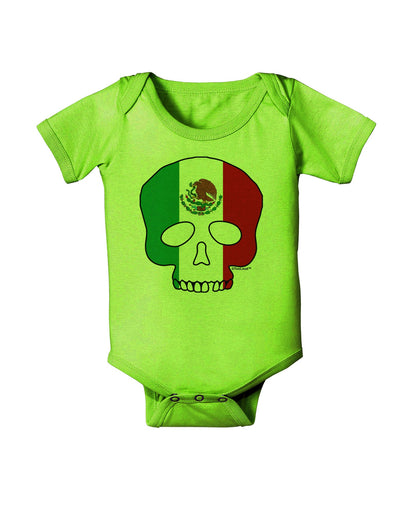 Skull Flag Mexico Baby Romper Bodysuit-Baby Romper-TooLoud-Lime-06-Months-Davson Sales