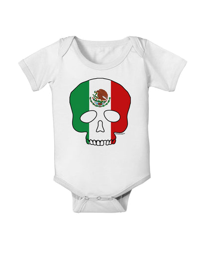 Skull Flag Mexico Baby Romper Bodysuit-Baby Romper-TooLoud-White-06-Months-Davson Sales