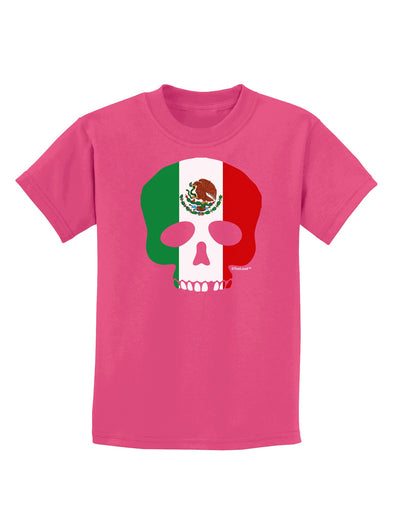 Skull Flag Mexico Childrens Dark T-Shirt-Childrens T-Shirt-TooLoud-Sangria-X-Small-Davson Sales