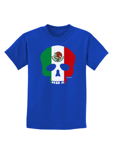 Skull Flag Mexico Childrens Dark T-Shirt-Childrens T-Shirt-TooLoud-Royal-Blue-X-Small-Davson Sales