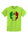 Skull Flag Mexico Childrens T-Shirt-Childrens T-Shirt-TooLoud-Lime-Green-X-Small-Davson Sales