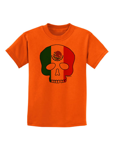 Skull Flag Mexico Childrens T-Shirt-Childrens T-Shirt-TooLoud-Orange-X-Small-Davson Sales