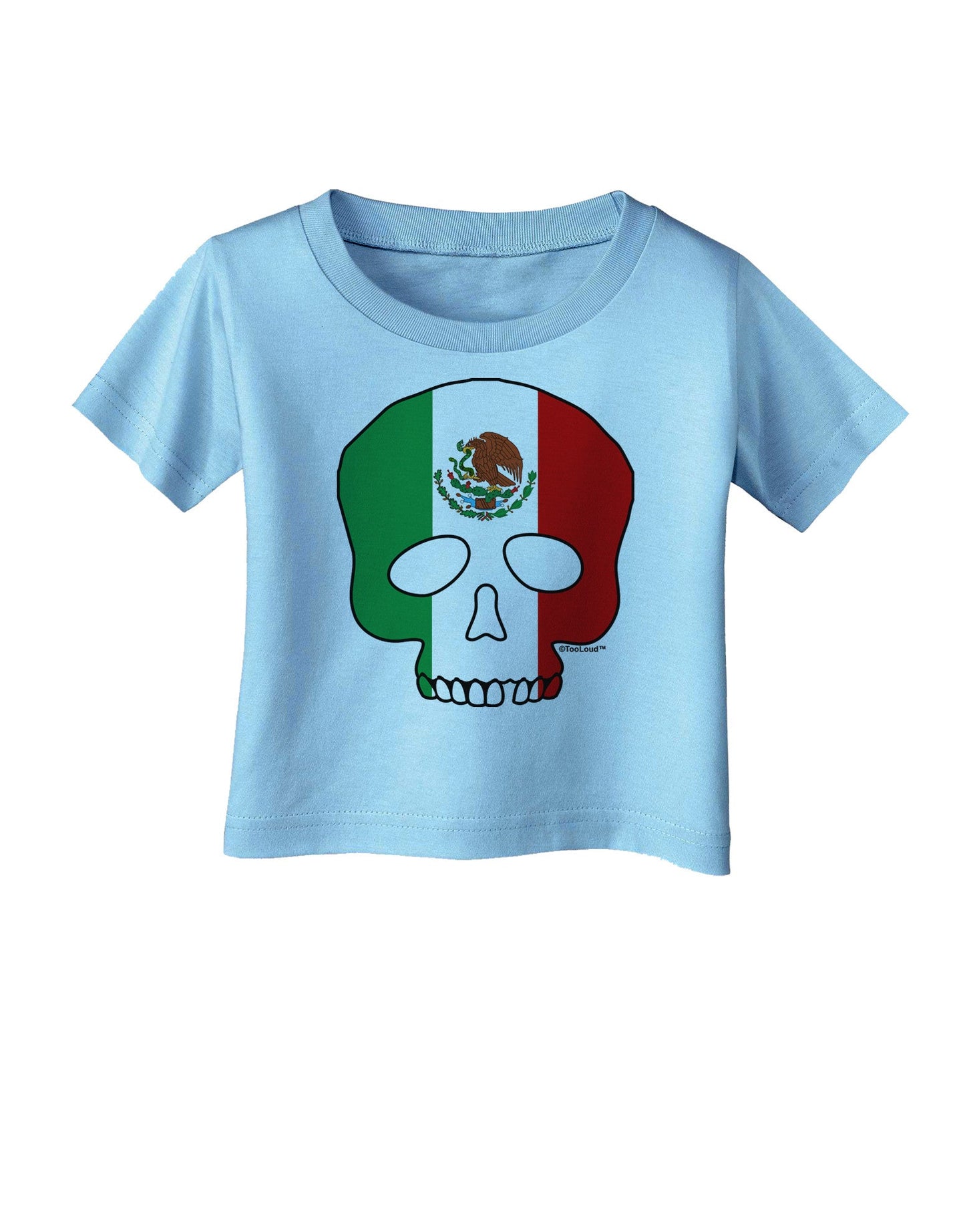Skull Flag Mexico Infant T-Shirt-Infant T-Shirt-TooLoud-Aquatic-Blue-06-Months-Davson Sales