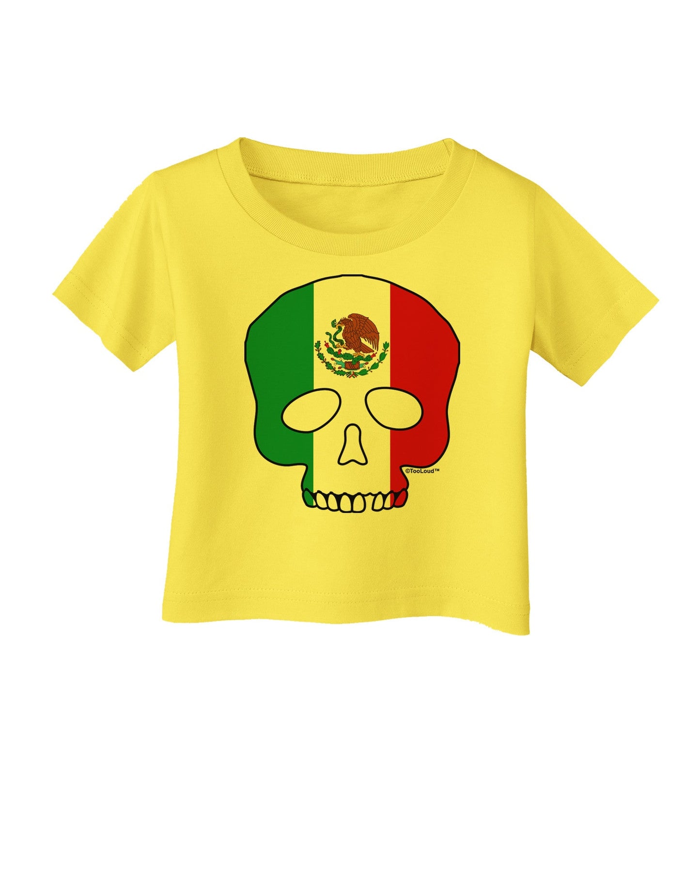 Skull Flag Mexico Infant T-Shirt-Infant T-Shirt-TooLoud-Yellow-06-Months-Davson Sales