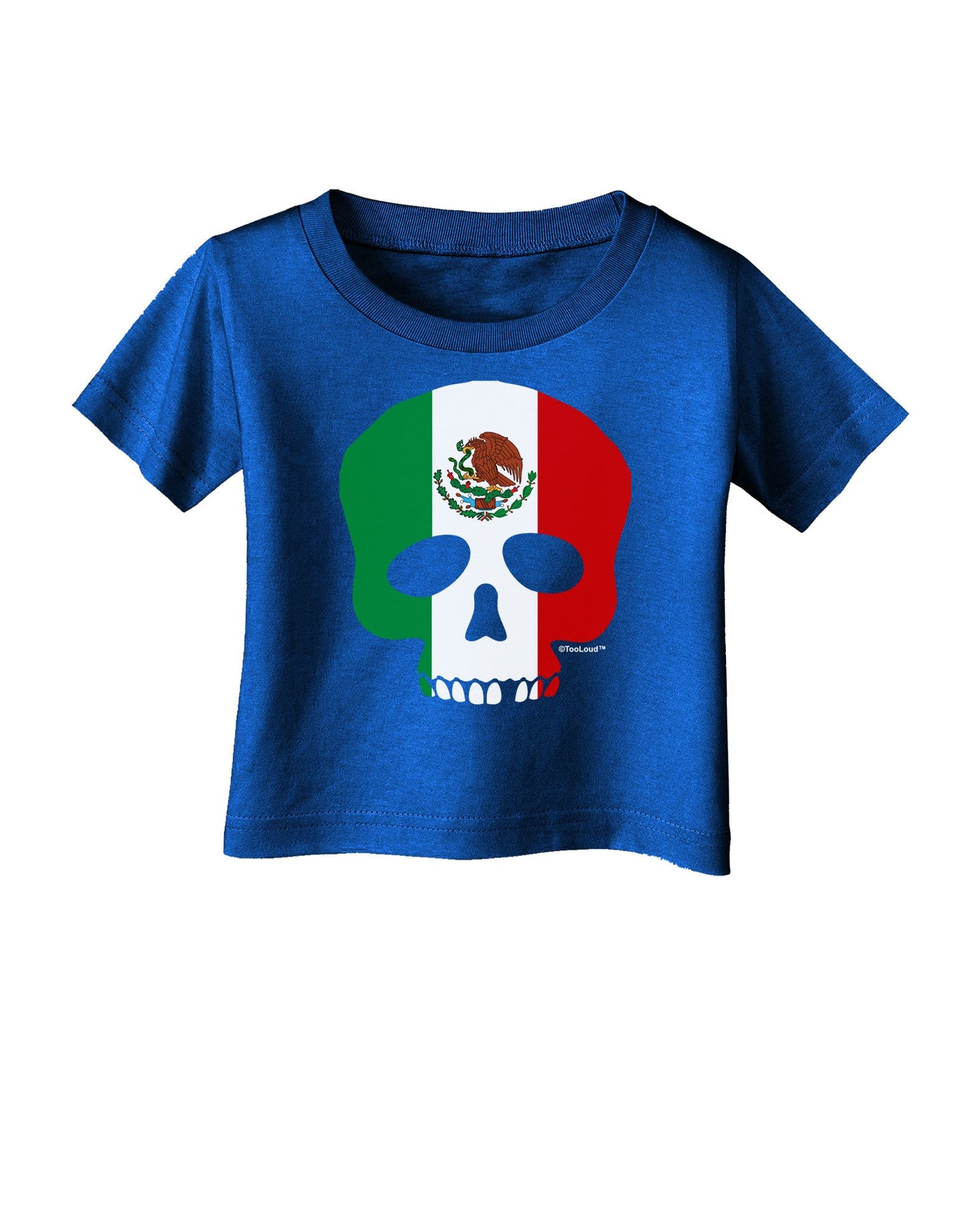Skull Flag Mexico Infant T-Shirt Dark-Infant T-Shirt-TooLoud-Royal-Blue-06-Months-Davson Sales