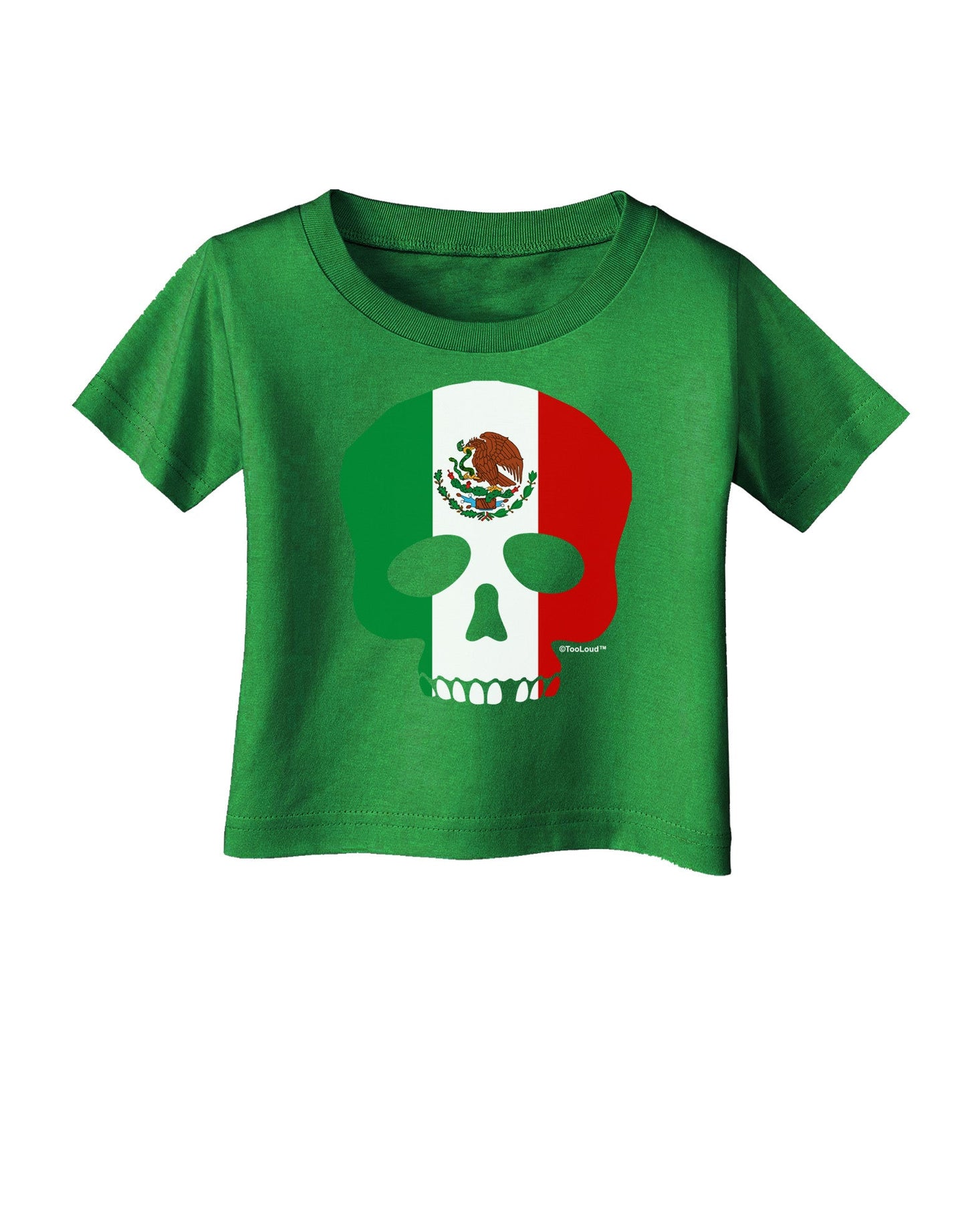 Skull Flag Mexico Infant T-Shirt Dark-Infant T-Shirt-TooLoud-Clover-Green-06-Months-Davson Sales