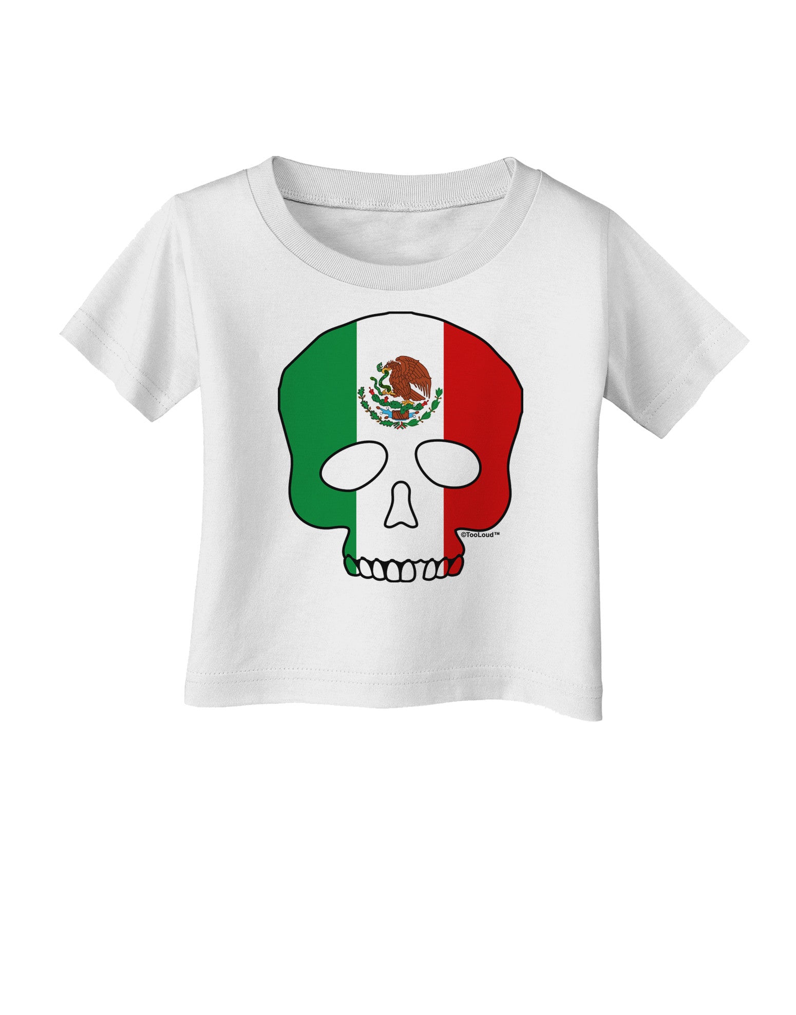 Skull Flag Mexico Infant T-Shirt-Infant T-Shirt-TooLoud-White-06-Months-Davson Sales