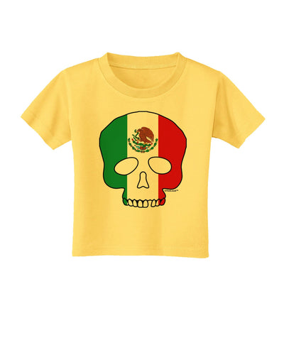 Skull Flag Mexico Toddler T-Shirt-Toddler T-Shirt-TooLoud-Yellow-2T-Davson Sales