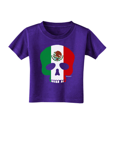 Skull Flag Mexico Toddler T-Shirt Dark-Toddler T-Shirt-TooLoud-Purple-2T-Davson Sales