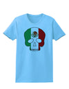 Skull Flag Mexico Womens T-Shirt-Womens T-Shirt-TooLoud-Aquatic-Blue-X-Small-Davson Sales