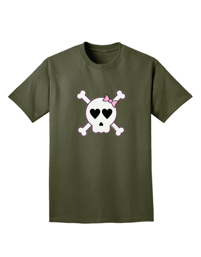 Skull and Crossbones Girl Adult Dark T-Shirt-Mens T-Shirt-TooLoud-Military-Green-Small-Davson Sales