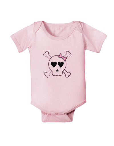 Skull and Crossbones Girl Baby Romper Bodysuit-Baby Romper-TooLoud-Light-Pink-06-Months-Davson Sales