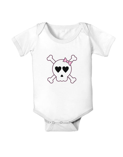 Skull and Crossbones Girl Baby Romper Bodysuit-Baby Romper-TooLoud-White-06-Months-Davson Sales