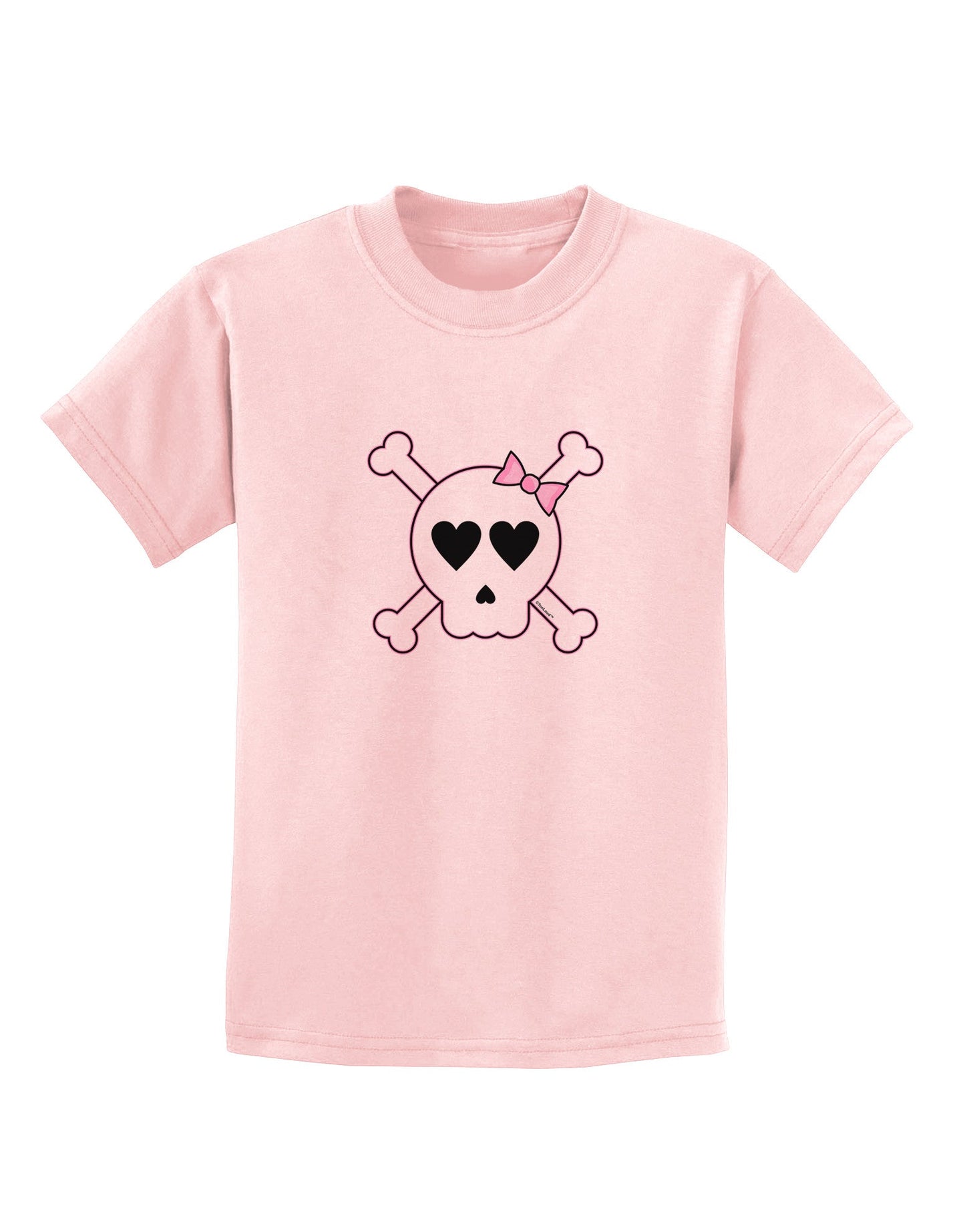 Skull and Crossbones Girl Childrens T-Shirt-Childrens T-Shirt-TooLoud-PalePink-X-Small-Davson Sales