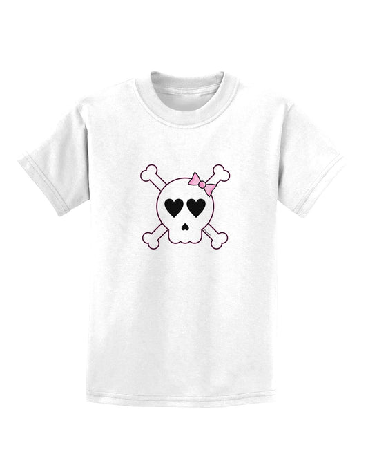 Skull and Crossbones Girl Childrens T-Shirt-Childrens T-Shirt-TooLoud-White-X-Small-Davson Sales