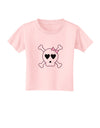 Skull and Crossbones Girl Toddler T-Shirt-Toddler T-Shirt-TooLoud-Light-Pink-2T-Davson Sales