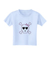 Skull and Crossbones Girl Toddler T-Shirt-Toddler T-Shirt-TooLoud-Light-Blue-2T-Davson Sales