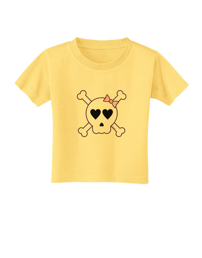 Skull and Crossbones Girl Toddler T-Shirt-Toddler T-Shirt-TooLoud-Daffodil-Yellow-2T-Davson Sales