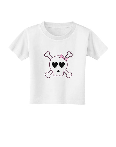 Skull and Crossbones Girl Toddler T-Shirt-Toddler T-Shirt-TooLoud-White-2T-Davson Sales