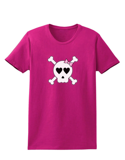 Skull and Crossbones Girl Womens Dark T-Shirt-TooLoud-Hot-Pink-Small-Davson Sales