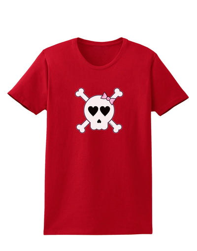 Skull and Crossbones Girl Womens Dark T-Shirt-TooLoud-Red-X-Small-Davson Sales