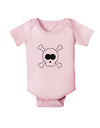 Skull and Crossbones Halloween Baby Romper Bodysuit-Baby Romper-TooLoud-Light-Pink-06-Months-Davson Sales