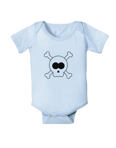 Skull and Crossbones Halloween Baby Romper Bodysuit-Baby Romper-TooLoud-Light-Blue-06-Months-Davson Sales