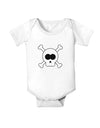 Skull and Crossbones Halloween Baby Romper Bodysuit-Baby Romper-TooLoud-White-06-Months-Davson Sales