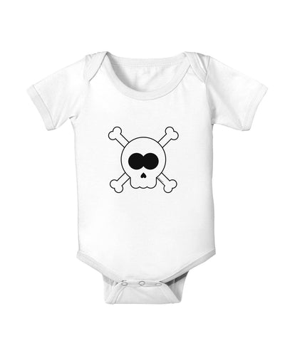 Skull and Crossbones Halloween Baby Romper Bodysuit-Baby Romper-TooLoud-White-06-Months-Davson Sales