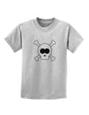 Skull and Crossbones Halloween Childrens T-Shirt-Childrens T-Shirt-TooLoud-AshGray-X-Small-Davson Sales