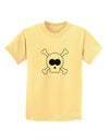 Skull and Crossbones Halloween Childrens T-Shirt-Childrens T-Shirt-TooLoud-Daffodil-Yellow-X-Small-Davson Sales