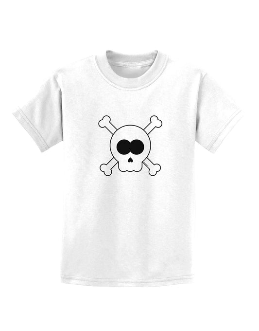 Skull and Crossbones Halloween Childrens T-Shirt-Childrens T-Shirt-TooLoud-White-X-Small-Davson Sales