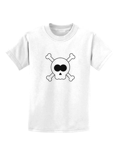 Skull and Crossbones Halloween Childrens T-Shirt-Childrens T-Shirt-TooLoud-White-X-Small-Davson Sales