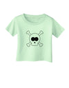 Skull and Crossbones Halloween Infant T-Shirt-Infant T-Shirt-TooLoud-Light-Green-06-Months-Davson Sales