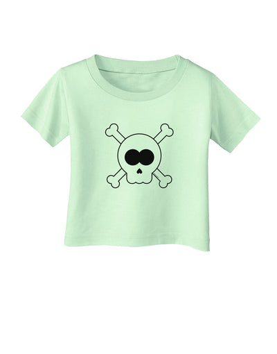 Skull and Crossbones Halloween Infant T-Shirt-Infant T-Shirt-TooLoud-Light-Green-06-Months-Davson Sales