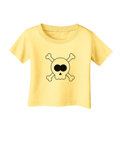 Skull and Crossbones Halloween Infant T-Shirt-Infant T-Shirt-TooLoud-Daffodil-Yellow-06-Months-Davson Sales