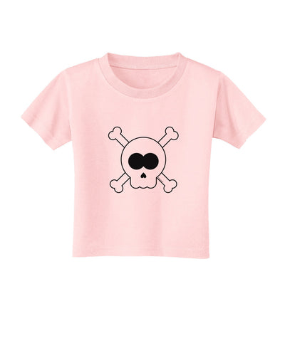 Skull and Crossbones Halloween Toddler T-Shirt-Toddler T-Shirt-TooLoud-Light-Pink-2T-Davson Sales