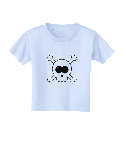 Skull and Crossbones Halloween Toddler T-Shirt-Toddler T-Shirt-TooLoud-Light-Blue-2T-Davson Sales