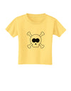 Skull and Crossbones Halloween Toddler T-Shirt-Toddler T-Shirt-TooLoud-Daffodil-Yellow-2T-Davson Sales