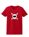 Skull and Crossbones Halloween Womens Dark T-Shirt-TooLoud-Red-X-Small-Davson Sales