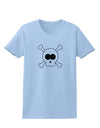 Skull and Crossbones Halloween Womens T-Shirt-Womens T-Shirt-TooLoud-Light-Blue-X-Small-Davson Sales