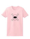 Skull and Crossbones Halloween Womens T-Shirt-Womens T-Shirt-TooLoud-PalePink-X-Small-Davson Sales