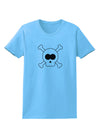 Skull and Crossbones Halloween Womens T-Shirt-Womens T-Shirt-TooLoud-Aquatic-Blue-X-Small-Davson Sales