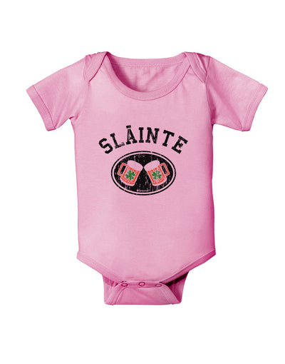 Slainte - St. Patrick's Day Irish Cheers Baby Romper Bodysuit by TooLoud-Baby Romper-TooLoud-Light-Pink-06-Months-Davson Sales