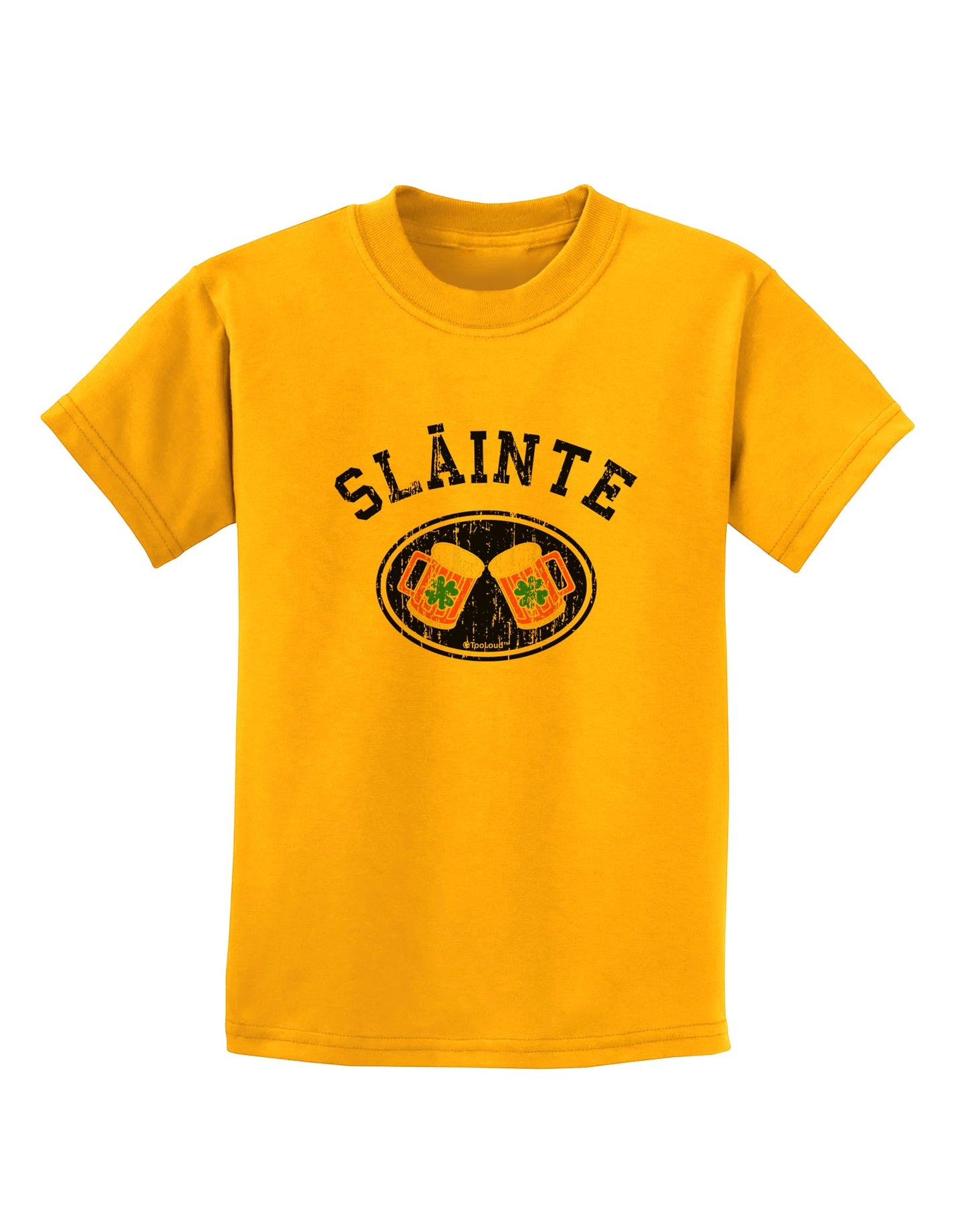 Slainte - St. Patrick's Day Irish Cheers Childrens T-Shirt by TooLoud-Childrens T-Shirt-TooLoud-Gold-X-Small-Davson Sales