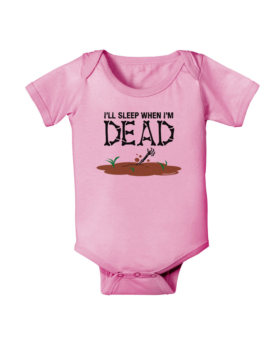 Sleep When Dead Baby Romper Bodysuit-Baby Romper-TooLoud-White-06-Months-Davson Sales