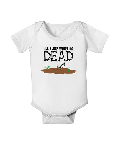 Sleep When Dead Baby Romper Bodysuit-Baby Romper-TooLoud-White-06-Months-Davson Sales