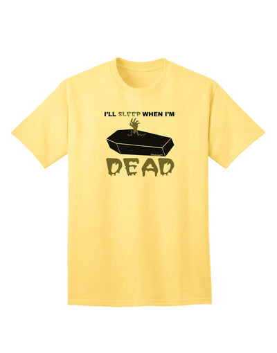 Sleep When Dead Coffin Adult T-Shirt-unisex t-shirt-TooLoud-Yellow-Small-Davson Sales