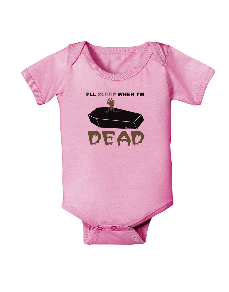 Sleep When Dead Coffin Baby Romper Bodysuit-Baby Romper-TooLoud-White-06-Months-Davson Sales